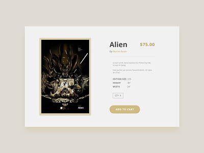 Daily Ui 096 Currently In Stock alien currently in stock dailyui dailyui 096 dailyuichallenge in stock mondo poster price product redesign ui web website