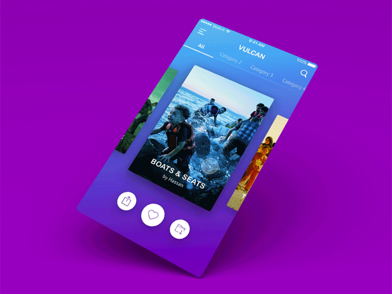 Vulcan Motion animation app ios motion design sketch ui ux