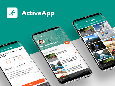 ActiveApp android app bright clean material stats transition ui uiux ux white