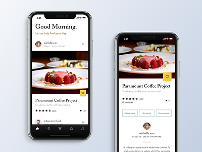 Restaurant Reviewer App app delivery food ios iphonex restaurant serif ui uiux ux