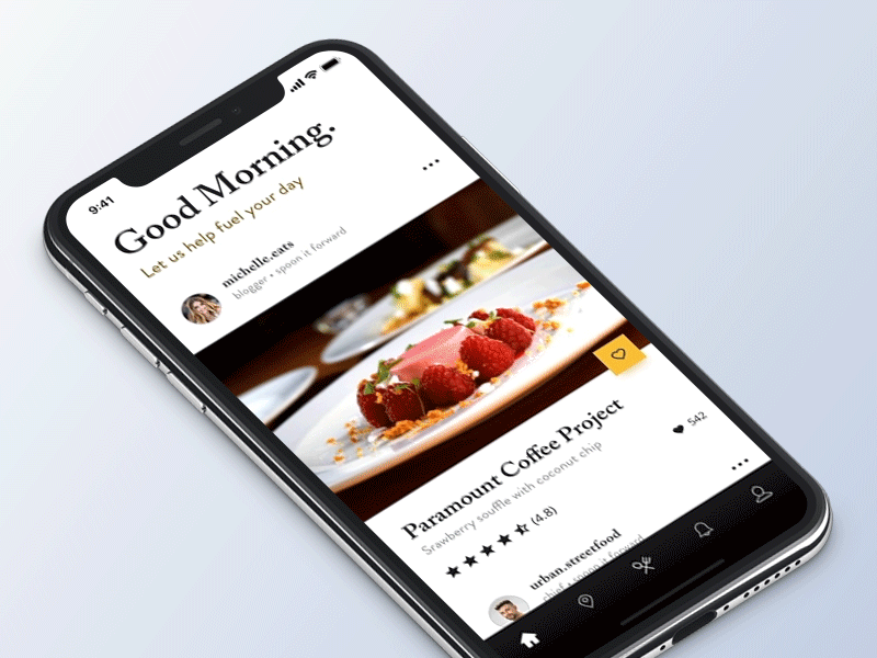 Restaurant Review – Transition animation app details feed food interaction ios restaurant transition ui uiux ux