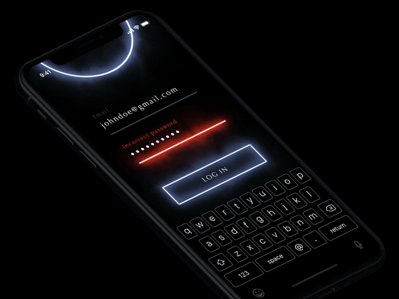 The Moon concept energy exploration glow mobile neon saber smoke ui ux visual