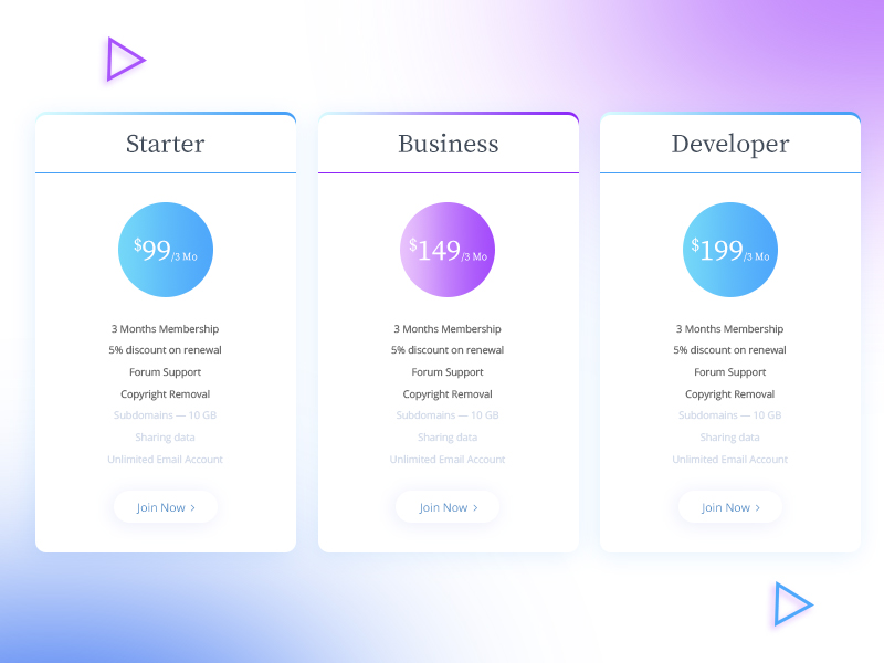 Price Table by H Moni on Dribbble