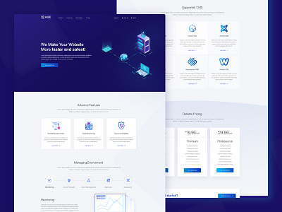 Hosting Landing Page by H Moni on Dribbble