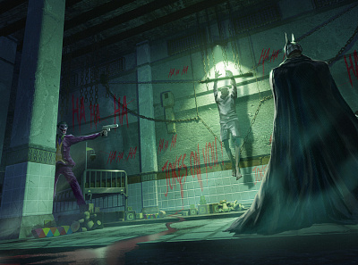 Joker and Batman art illustration