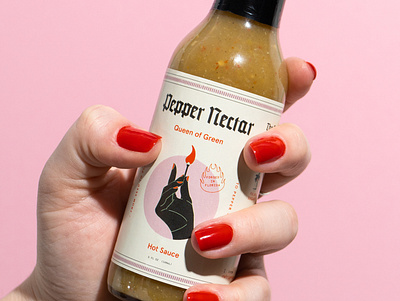 Pepper Nectar 2/3 blackletter cheese chili habanero hot sauce illustration jalapeno nectar organic packaging pepper pizza sauce spicy st pete tampa texture typography vintage