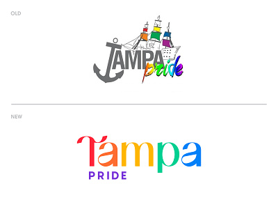 Tampa Pride Rebrand branding feminine florida gay lgbtq lockup logotype masculine organic pirate pride rainbow rebrand refresh st pete tampa tampa bay typography