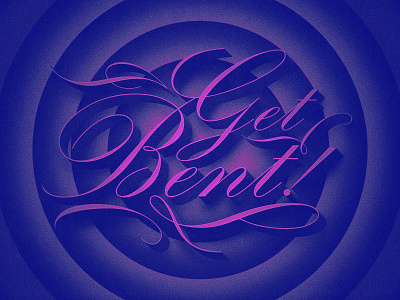 Get Bent calligraphy flamingo florida logotype retro sassy st pete tampa texture type typography vintage