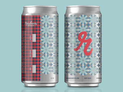 Let It Snow beer beer can beer label christmas crowler dieline flannel geometric holiday package design packaging pattern plaid seasonal seattle snow snowflake winter