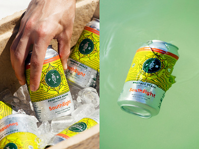 Cold Cans - Warm Welcomes beach beer beer can brewery can design citrus compass dribbble fish florida illustration ipa logo design monoline nautical package design packaging pattern st pete