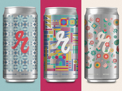 Crowler Collection aluminum beer brew can can design colorful crowler geometric illustration monoline package design pattern season seattle shapes spring substrate summer washington winter