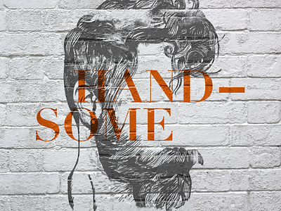 Beards & Bricks barber shop branding hair handsome illustration overlay screenprint typography