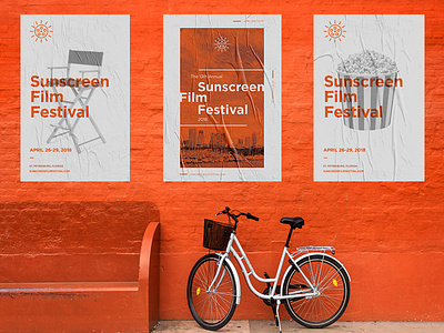 SSFF Poster Concepts cinema festival film florida illustration monoline screen print skyline st pete sunscreen sunshine vintage