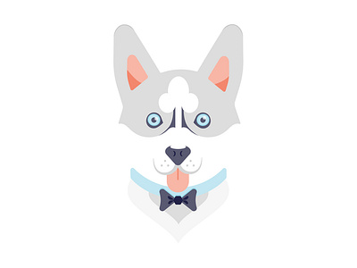 Grayson the Husky Pup bow tie clover dapper dog dog dad dog icon doggo handsome husky icon illustration just for funsies pupper puppy siberian husky