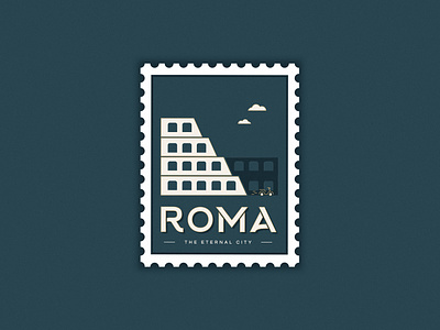 The Eternal City colosseum icon illustration italian italy roma roman rome shadow stamp travel typography vacation vespa vintage