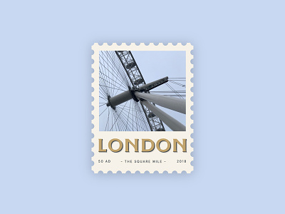 Love from London carnival chilly city city sights drop shadow ferris wheel history icon illustration logotype london london eye overcast postage stamp travel type typography