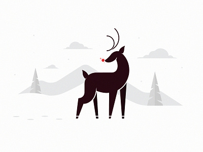 Festive Feels christmas festive geometric graphic holiday illustration mountain reindeer rudolph snow stag vector