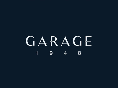 Garage 1948 car elegant garage logo logotype navy premium shadow sleek st pete tampa type typography vintage vintage car