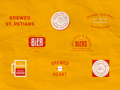Brewed with Heart asset bauhaus beer brew brewery european florida geometric german grand central heart hops lager lockup primary colors st pete tampa typography vintage