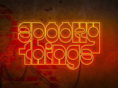 Spooky Things: Neon florida geometric glow groovy halloween holiday monoline neon neon sign pumpkin retro signage spooky st pete tampa texture type typography vintage