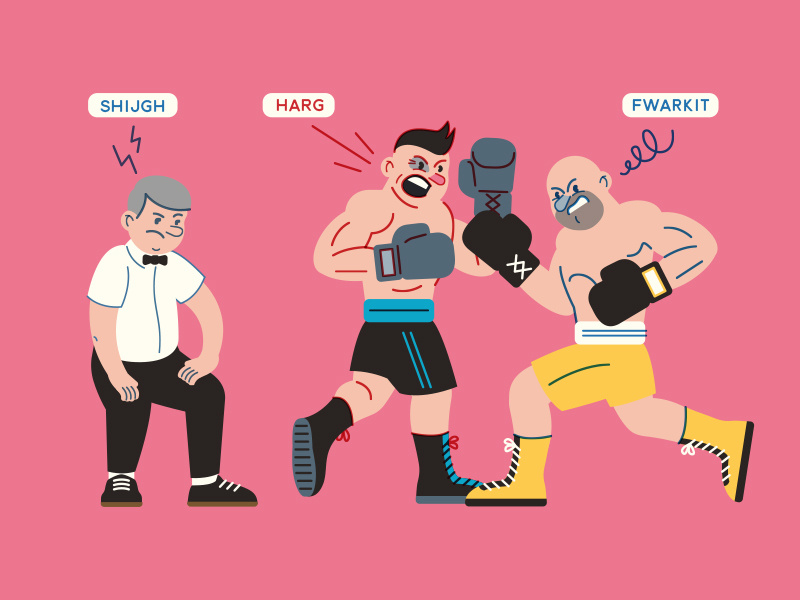 Boxing Match lines vector mumble gloves boxer referee match boxing