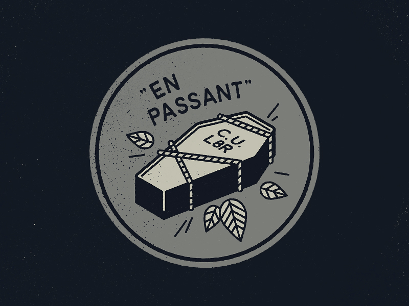 En Passant - C.U.L8R badge buried coffin cul8r dead death drawing en passant vector