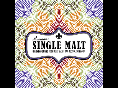 Louisiana Single Malt american single malt branding die cut hand drawing illustration label design liquor packaging press proof single malt whiskey spirits typography vector whiskey