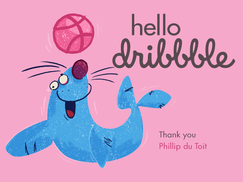 Hello Dribbble photoshop debut hello dribbble illustration