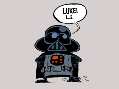 Darth calling his Son character design luke skywalker darth vader star wars illustration