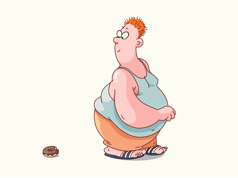 Man sees donut adobe illustrator illustrator vector-illustration vectorart illustration