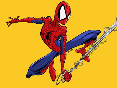 Spidey Illustration adobe photoshop cartoon character design comic digital painting drawing illustration spiderman spidey superhero
