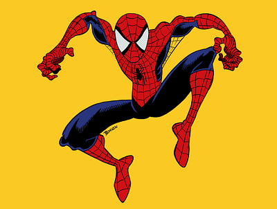 Spidey Digital Drawing adobe photoshop cartoon comic digital painting drawing illustration marvelcomics spiderman superhero