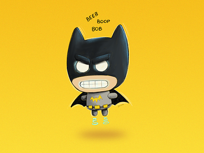 RoboBat batman cartoon characterdesign comic digital painting illustration robot weekly challenge weekly warm up