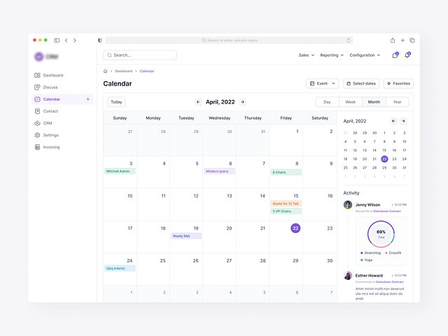 CRM - Calendar view by Musemind SaaS for Musemind UI/UX Agency on Dribbble