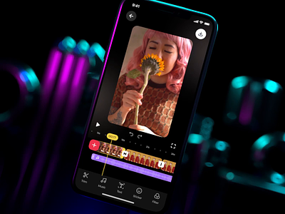 Social Video Editing Mobile App android app animation app camera app concept design dashborad design editor graphics design interface ios app mobile motion graphics social ui ux video video app video editing video tool
