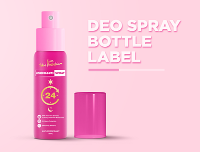 Deo Spray Bottle Label Design graphic design