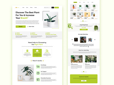 Plant website ui design branding home page landing page landing page ui design plant design plant website ui ui ux website website design
