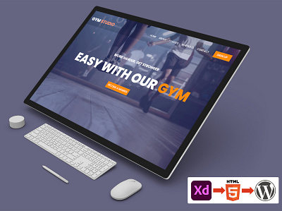 GYM STUDIO WEBSITE DESIGN branding design illustration landing page ui website design website design ideas xd to html