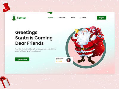 Secret Santa - Website Landing Page branding landing page landingpage ui vector web website website design website design ideas xd to html