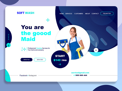 Cleaning - Home Cleaning Service Website landing page ui we website design website design ideas