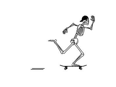Skating Skull 2d animation after effects sk8 skating starter traditional animation