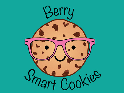 Berry Smart Cookies bakery chocolate chip cookie glasses gradient logo