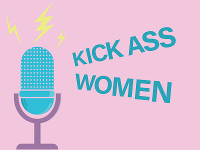 Celebrating Women illustration kickass lightning microphone pink women