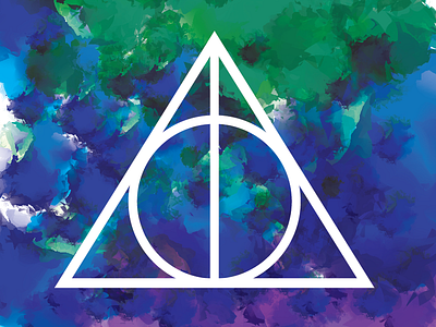 Harry Potter Watercolor blue green harry potter purple watercolor