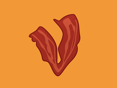 Letter V alphabet bacon design drop cap food illustration illustrator letter typeface typography v vector