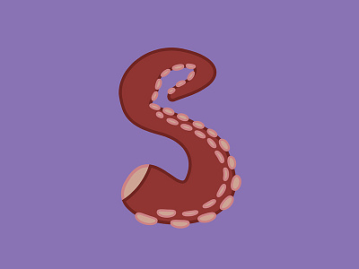 Letter S alphabet design drop cap food illustration illustrator letter octopus s typeface typography vector