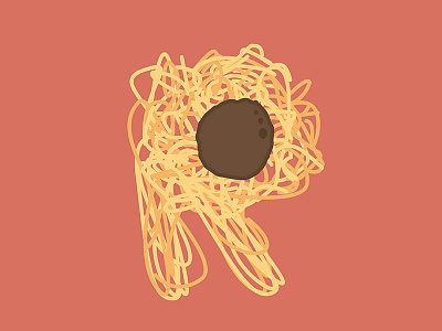 Letter R alphabet design drop cap food illustration illustrator letter r spaghetti typeface typography vector