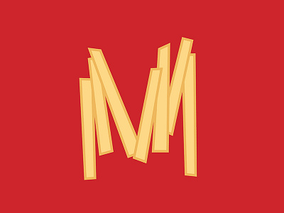 Letter M alphabet design drop cap food fries illustration illustrator letter m typeface typography vector