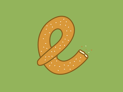 Letter E alphabet design drop cap e food illustration illustrator letter pretzel typeface typography vector