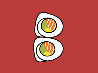 Letter B alphabet b design drop cap food illustration illustrator letter sushi typeface typography vector